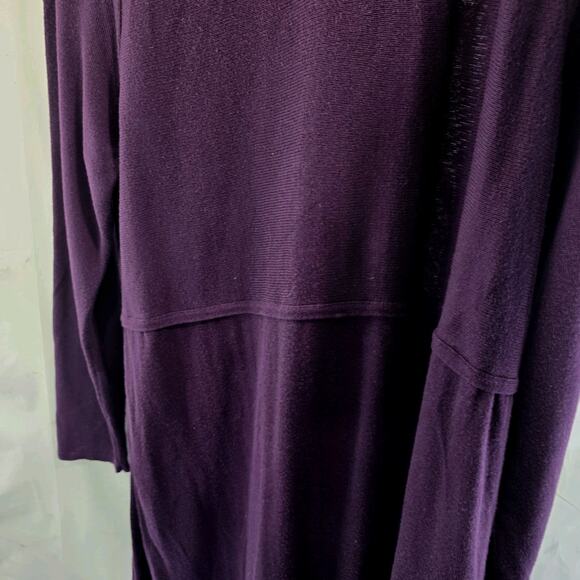 J Jill Dress Womens XL Purple Sweater Houndstooth Long Sleeve Tunic Jewell Tone - Picture 9 of 14